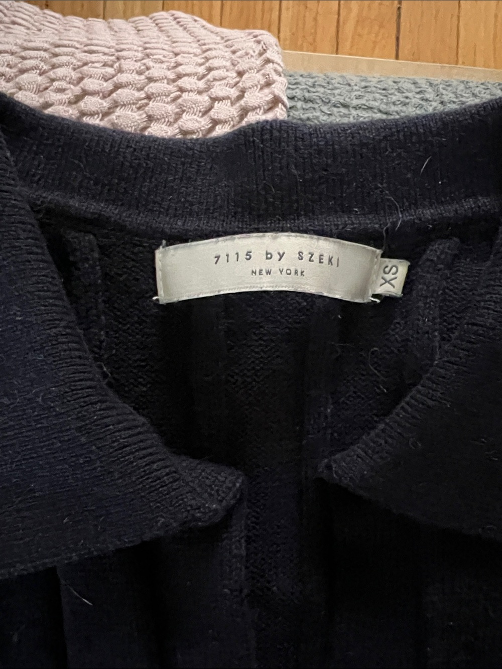 Collared Rib Vest (Navy) - Picture 7 of 7